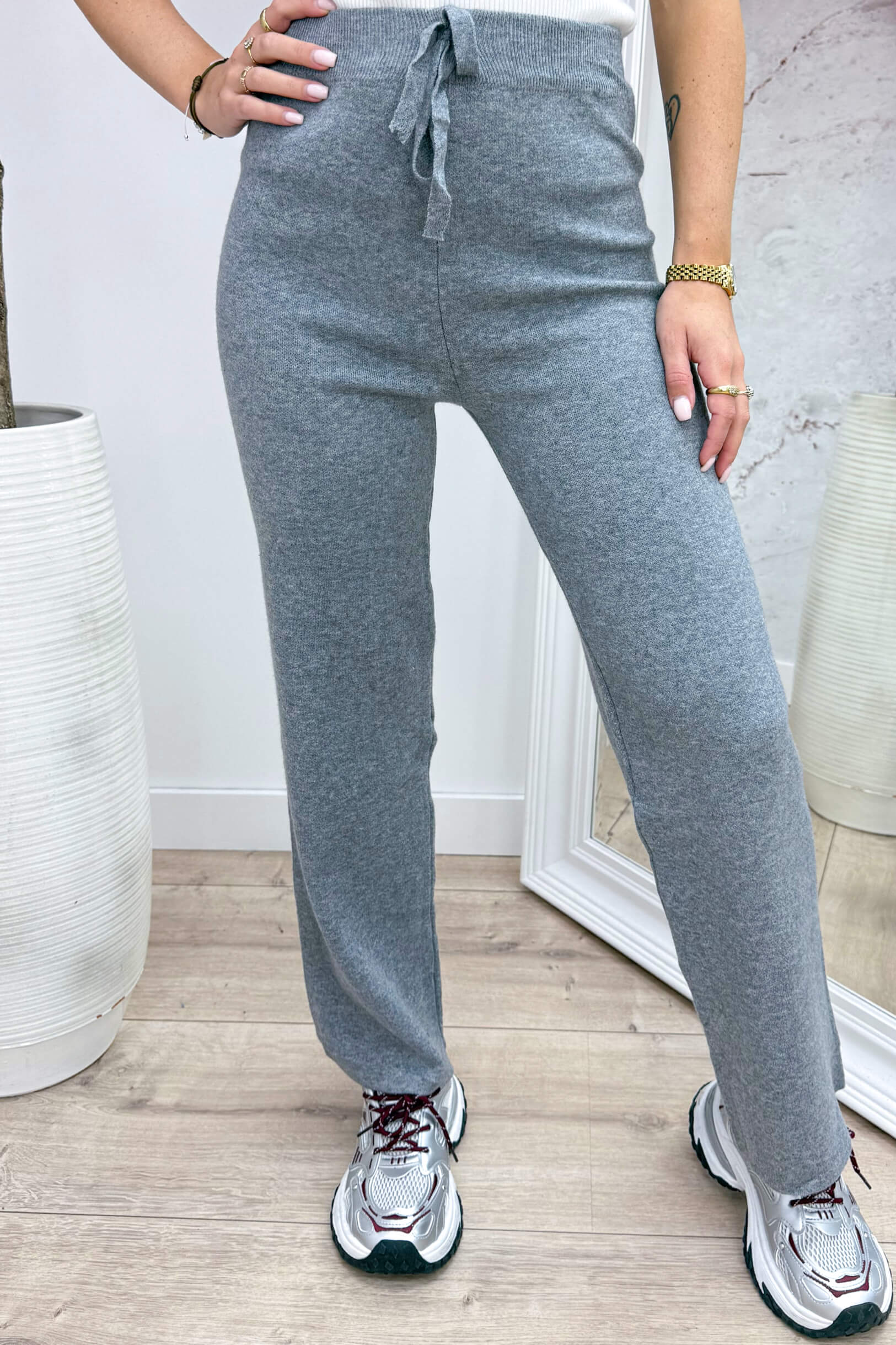 Ribbed comfy pants - Lt. grijs