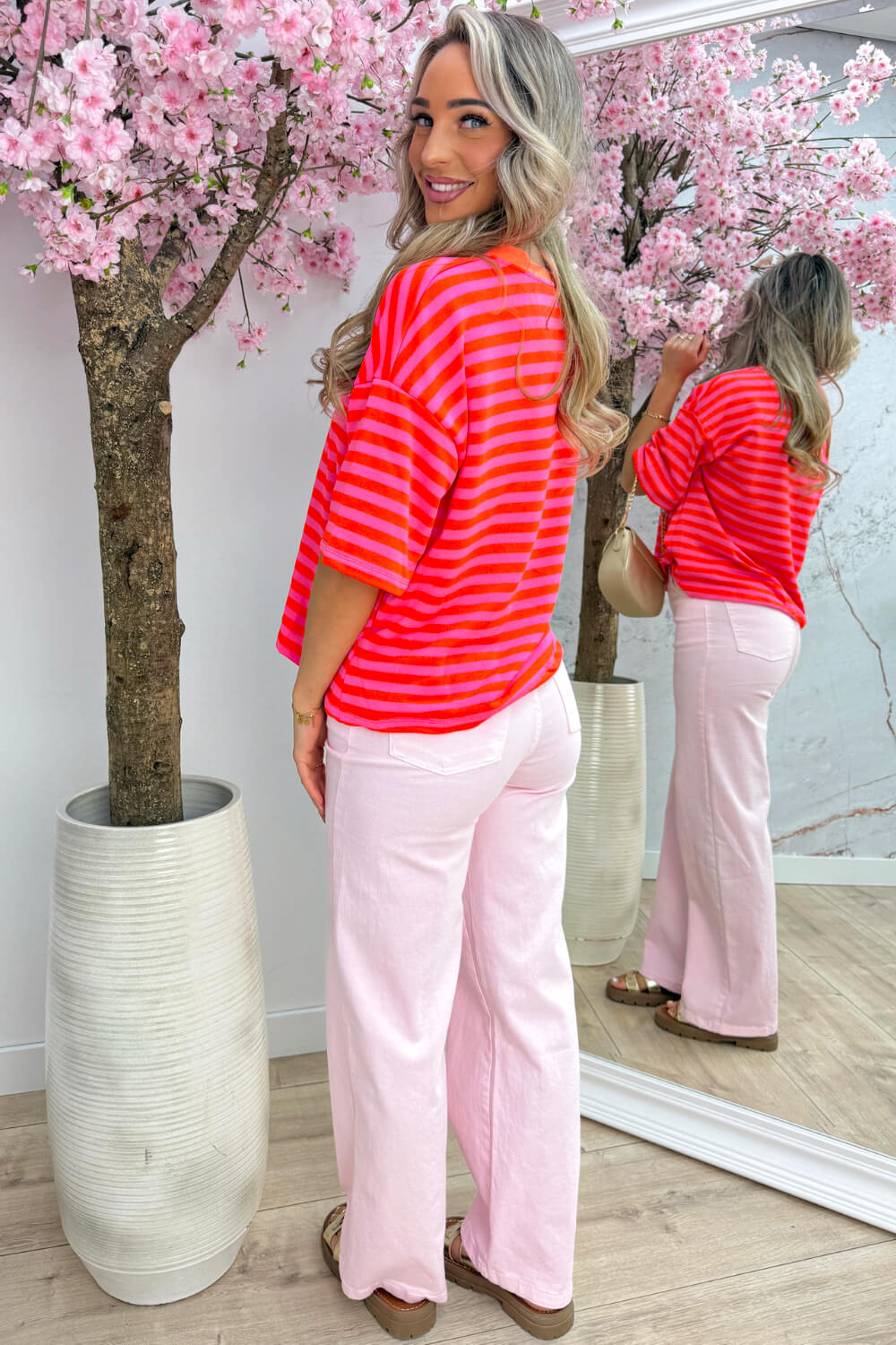 Côte d’Azur striped T-Shirt - Fuchsia