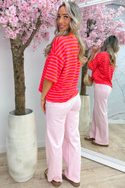 Côte d’Azur striped T-Shirt - Fuchsia