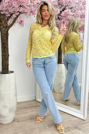 Flower lover lace topje - Geel