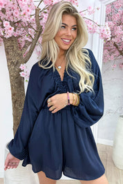 Silky stripe jumper - Navy