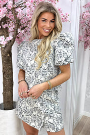 Romantic poffie co-ord - Zwart