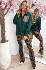 Inspired pocket blouse - Dk. groen