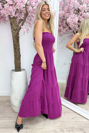 Robe en coton sans bretelles - Berry Purple