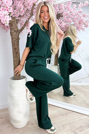 Say less comfy co-ord - Dk. groen