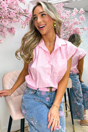 Famous cotton blouse - Roze
