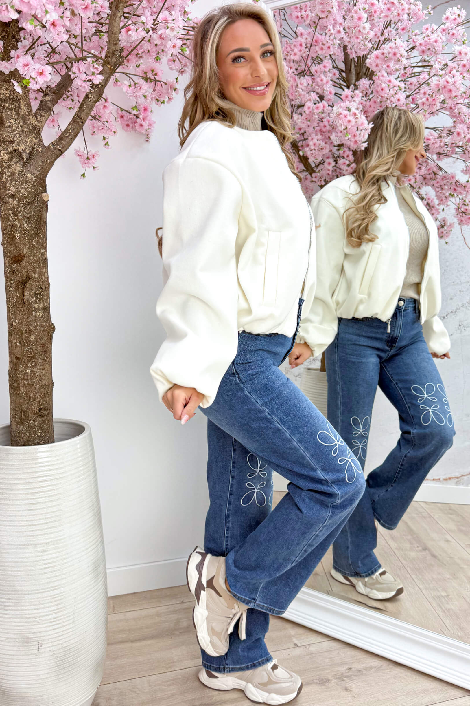 Soft trendy bomber - Wit