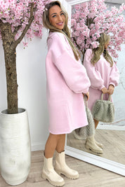Oversized sweater dress - Lollypop roze