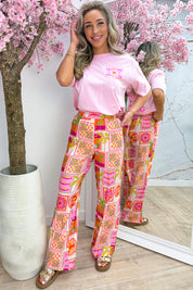 Iconic flower T-shirt - Lollypop roze
