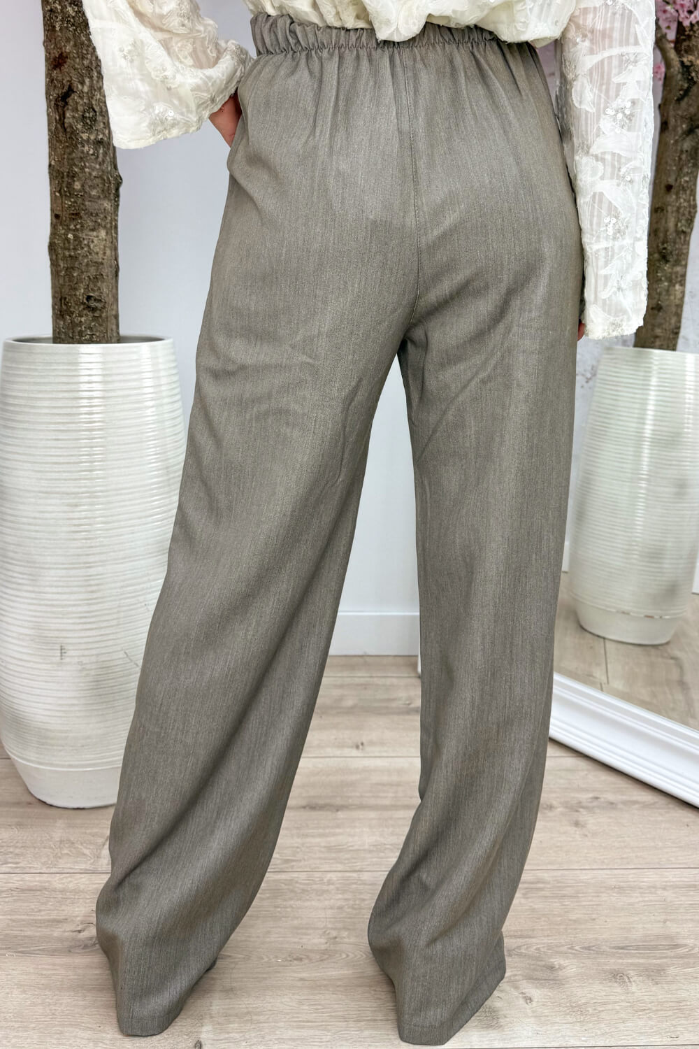 Gold detail pantalon - Taupe