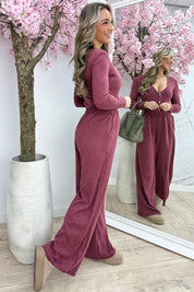 Relaxed day comfy co-ord - Bordeaux
