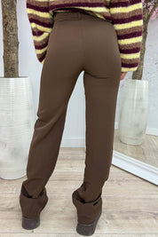 Straight leg stripe pantalon - Bruin