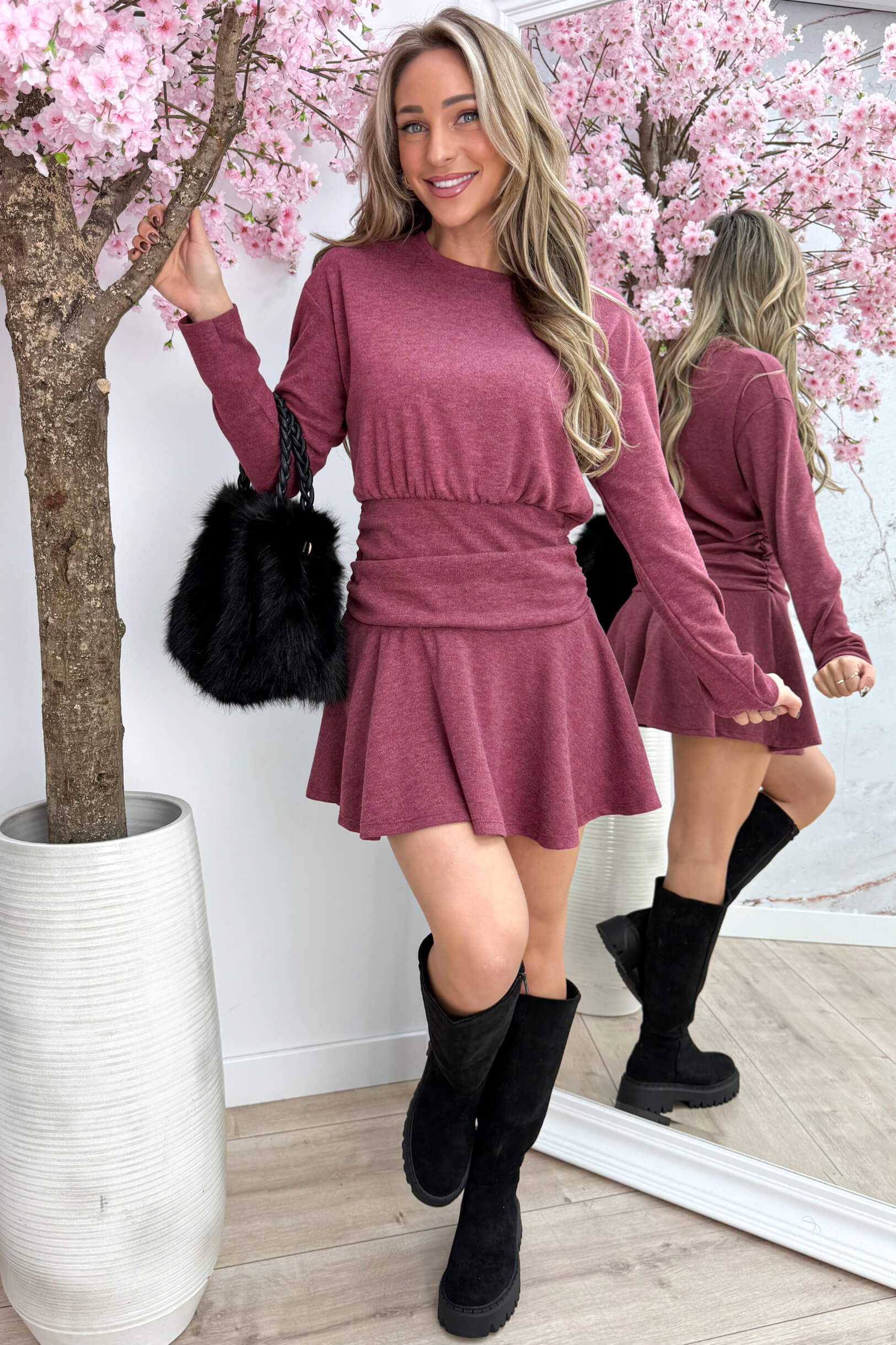 Unique flairy dress - Bordeaux