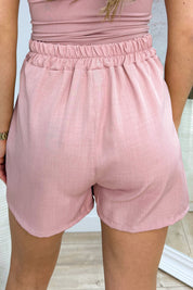 Silver heart skort - Oud roze