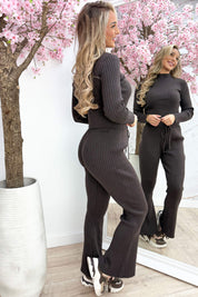 Number one ribbed topje - Bruin