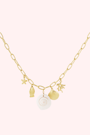 Beachy charms ketting - Goud