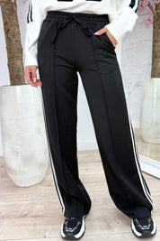 Comfy stripes pants - Zwart