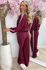 Hooked on you comfy co-ord - Bordeaux