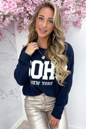 Soft knitted soho trui - Navy