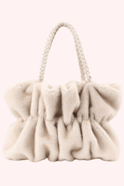 Braided fluffy bag - Beige
