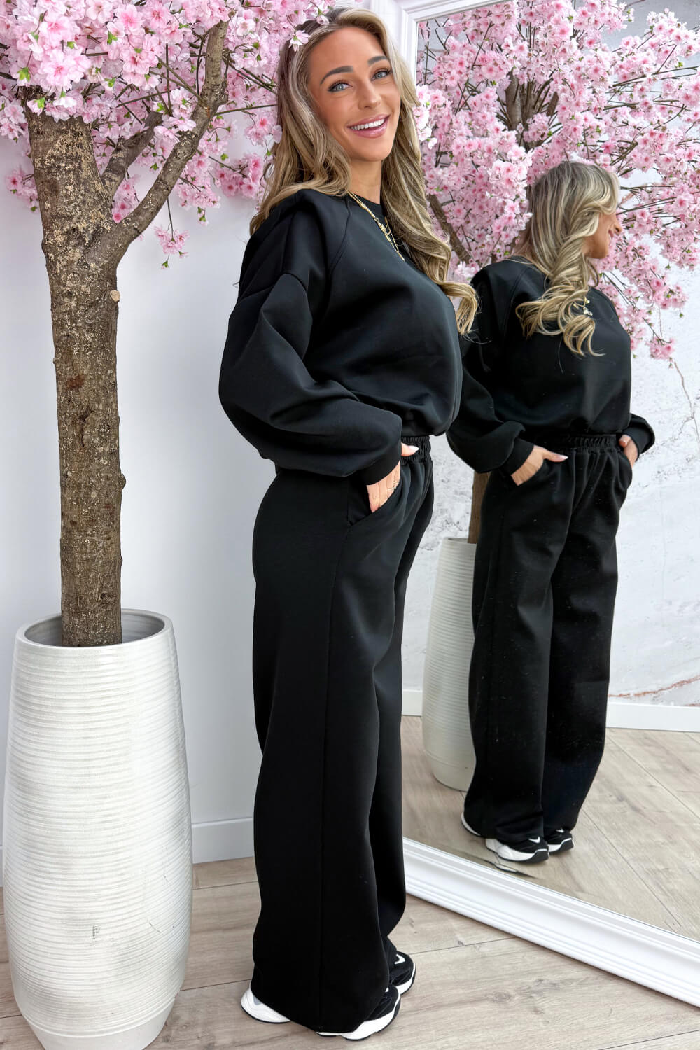 Statement comfy co-ord - Zwart