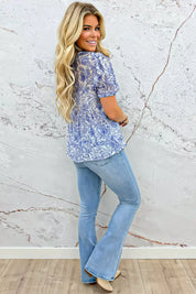 Rosy bow topje - Sky blue