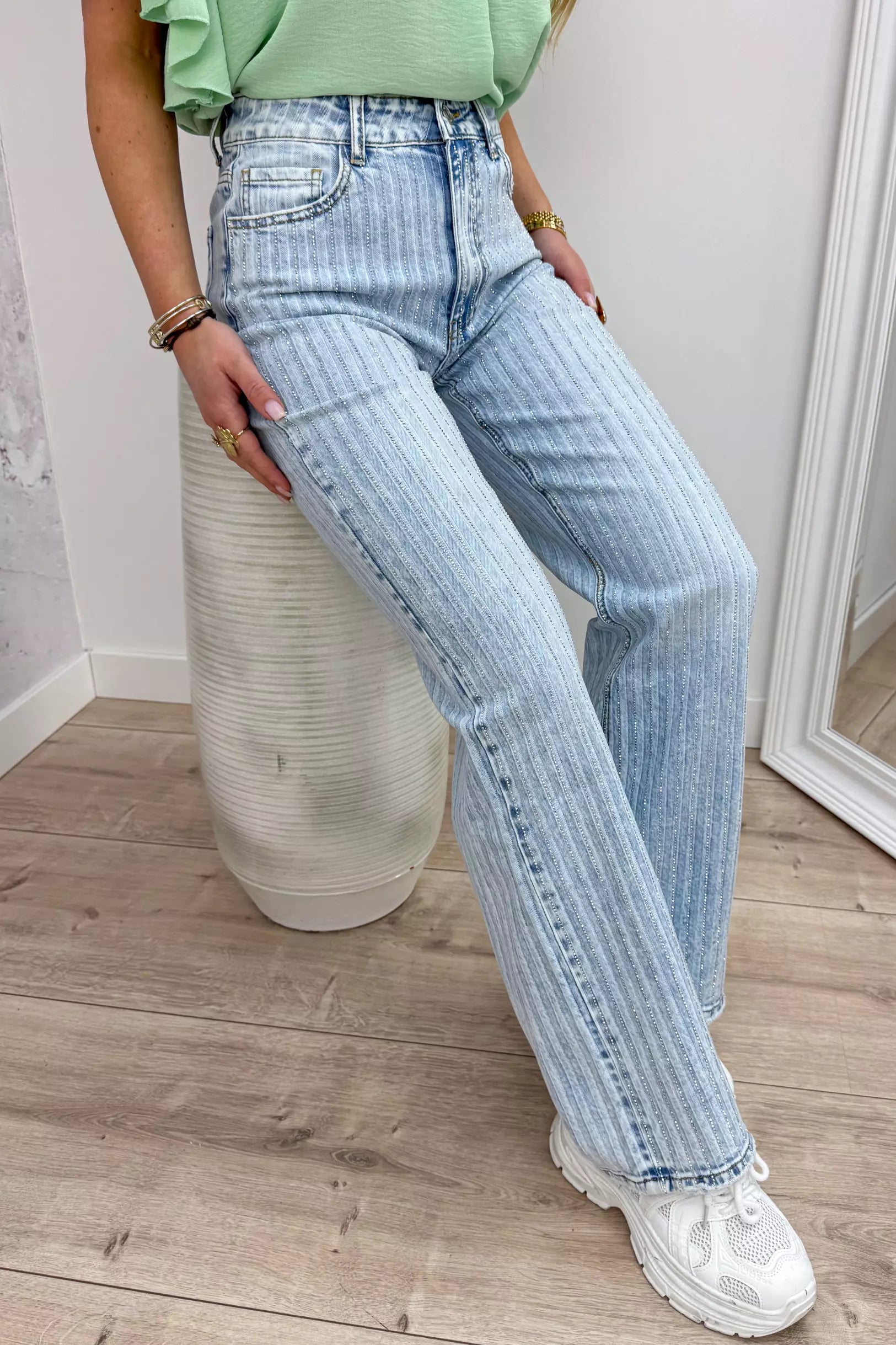 Straight leg diamonds jeans W3716 - Jeans blue