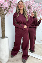 Triple stripes comfy co-ord - Bordeaux