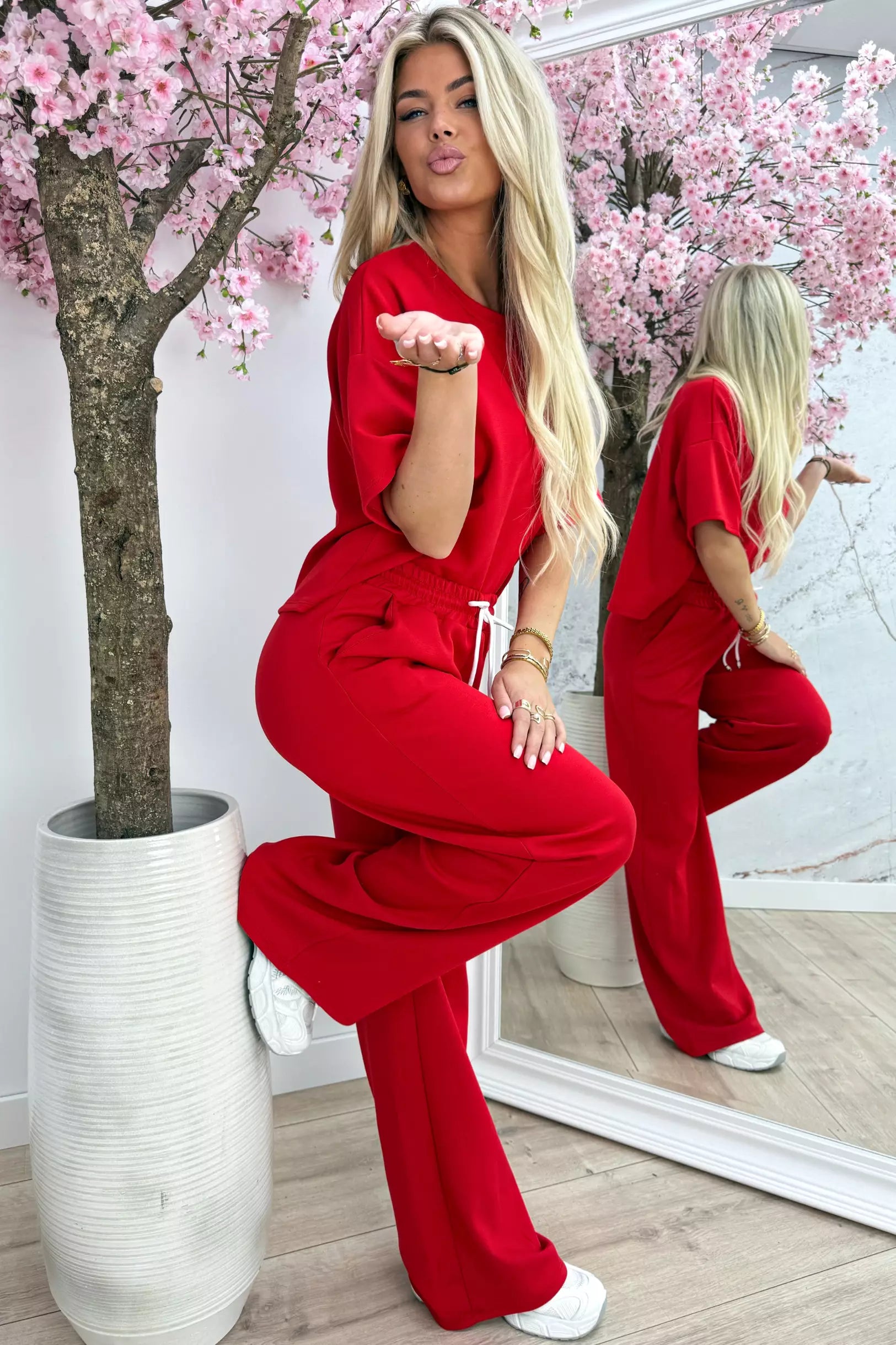 Say less comfy co-ord - Rood