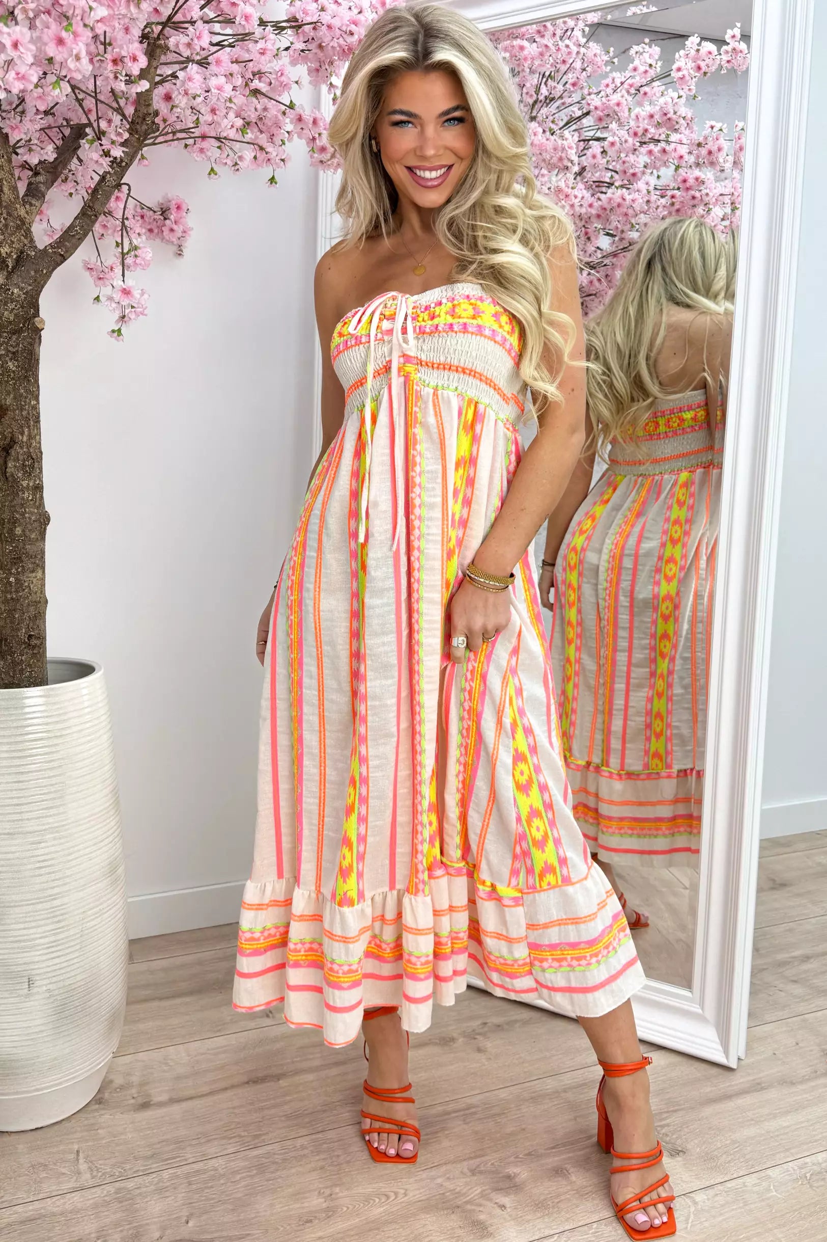 Trägerloses Pauly -Kleid - Lt. Beige