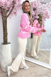 Made with love trui - Lollypop roze