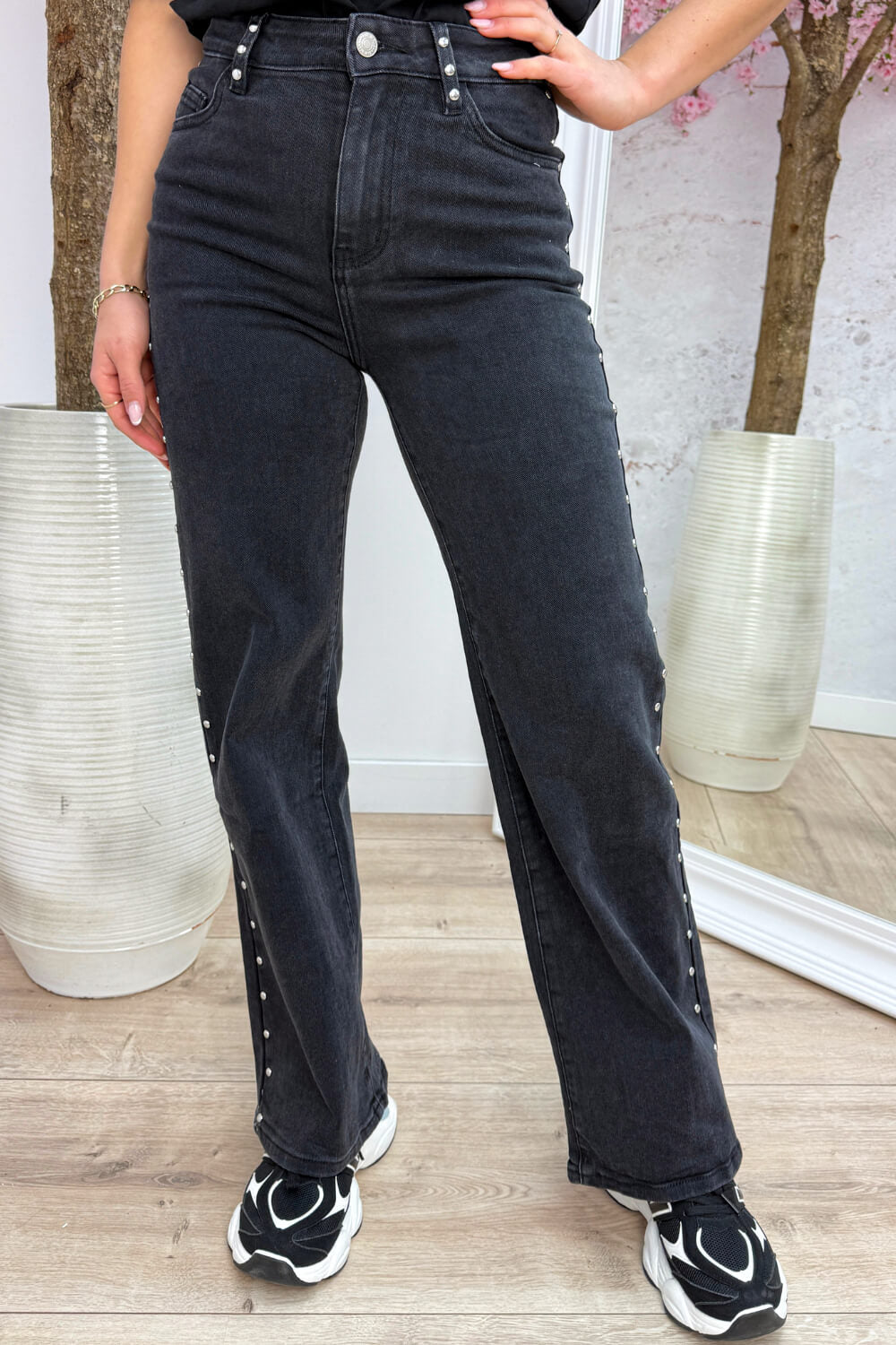 Starstruck studded straight leg jeans - Roze