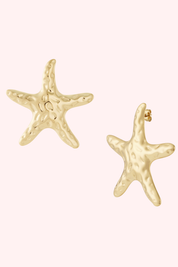 Big starfish oorbel - Goud