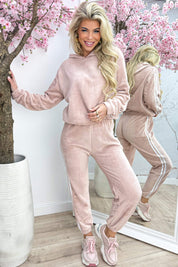 Soft striped comfy co-ord - Oud roze