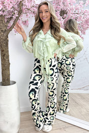 Ruffle bow topje - Olijf