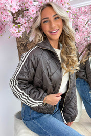 Puffy striped bomber - Bruin