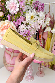 Chique suede look loafers - Geel