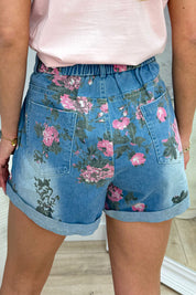 Rose denim short - Jeans blue