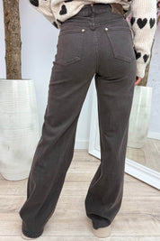 Wide leg jeans W3368-C - Bruin