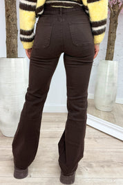 Choco extra long straight leg jeans F2305 - Bruin
