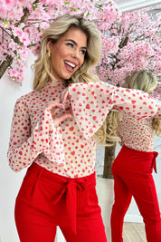 Hearts mesh topje - Wit