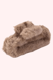 Furry hairclip - Dk. taupe