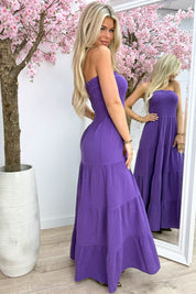 Robe en coton sans bretelles - violet