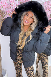 Snowy days are calling winterjas - Zwart