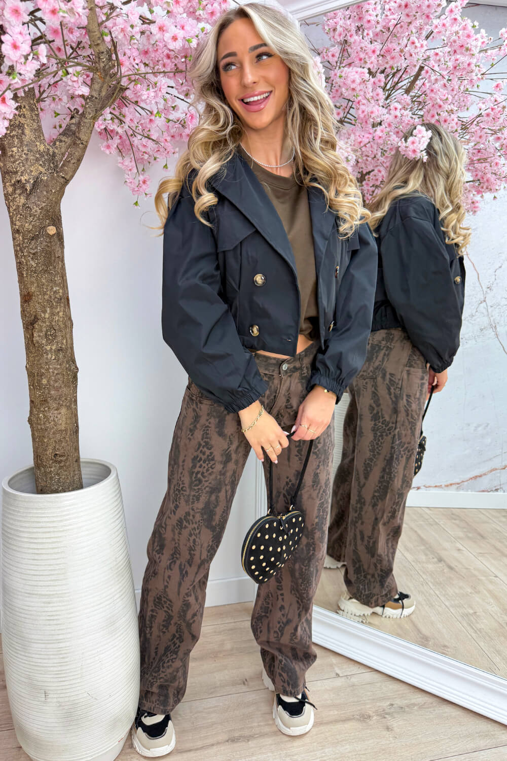 Poffie trenchcoat - Zwart