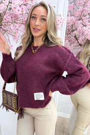 Perfect embleem knitted trui - Bordeaux