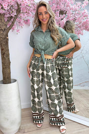 Embroidery knot blouse - Army