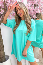 Basic T-shirt dress - Mint