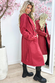 Long suede trenchcoat - Bordeaux