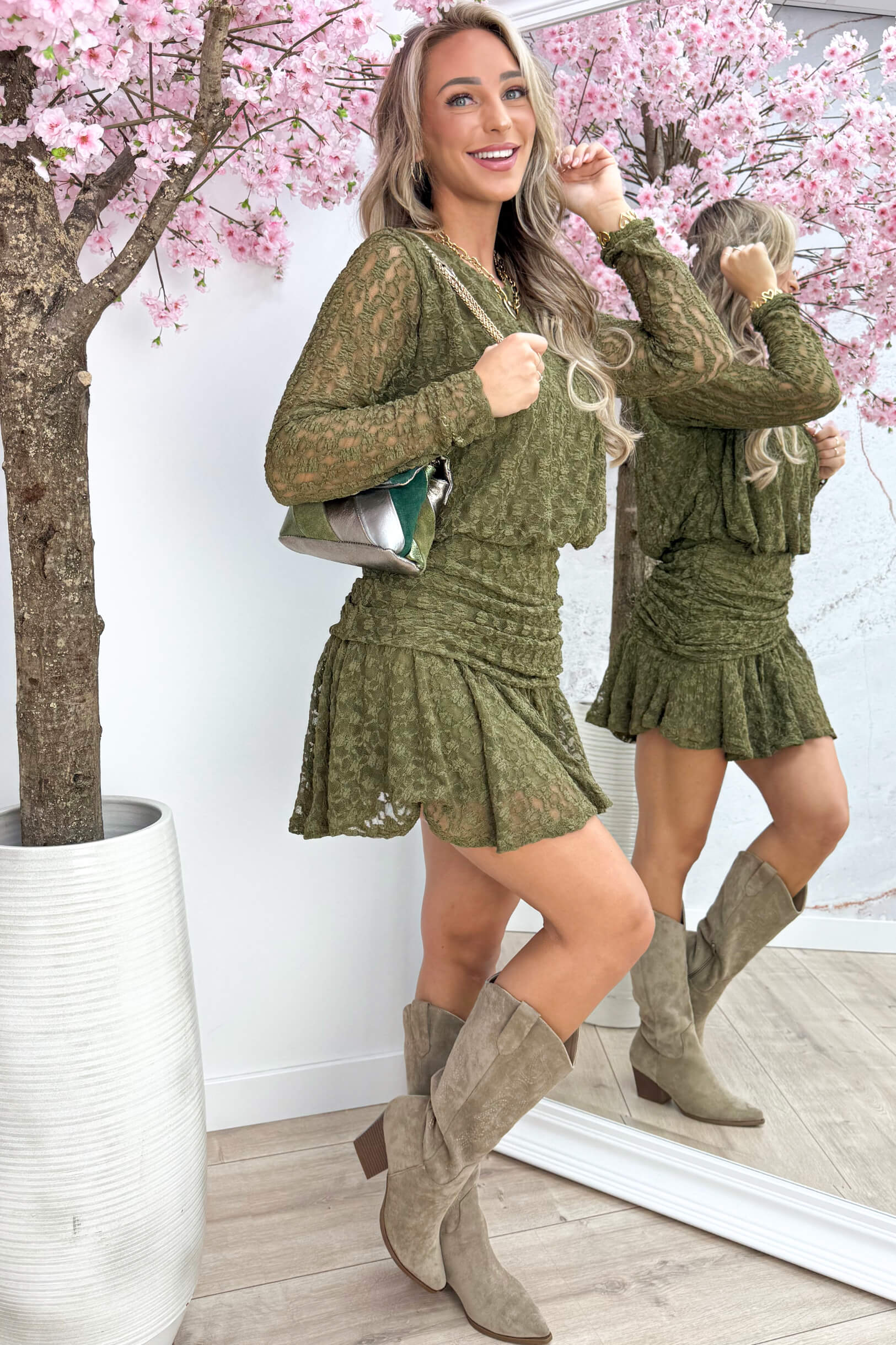 Flawless lace dress - Army